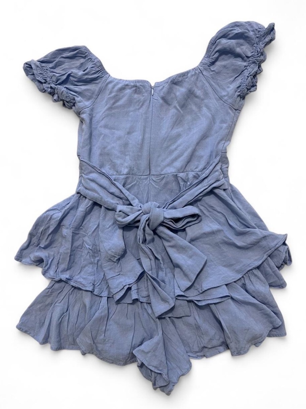 Altar’d State Haisley Double Layered Romper in Light Blue - Picture 7 of 9